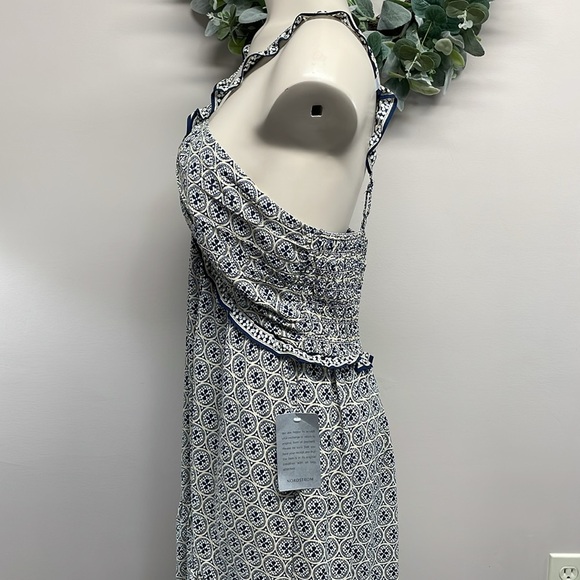 NWT Max Studio Navy Cream Medallion Links Sleeveless Maxi Dress L - Picture 5 of 15